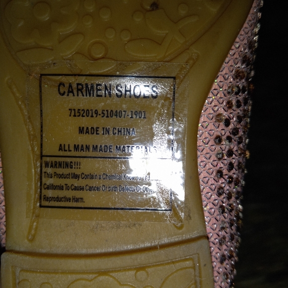 Little Star Toddlers Pink Rhinestone Carmen Shoes- 5 - Picture 3 of 10